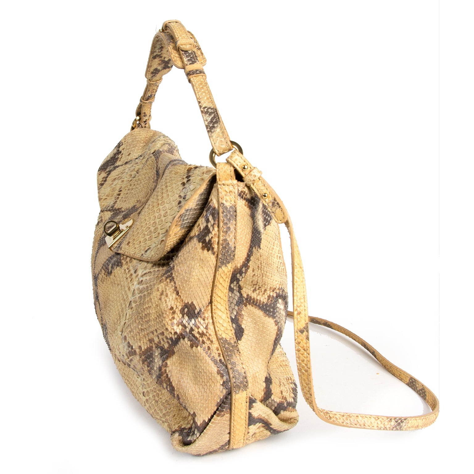 Bent u op zoek naar een authentieke Sergio Rossi Python Leather Shoulder Bag?