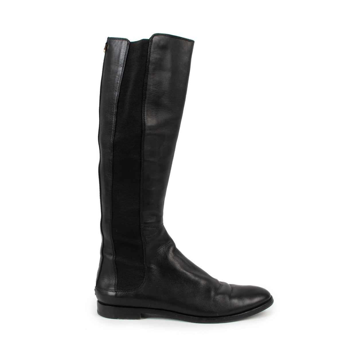 authentic second hand Sergio Rossi Life Elasto Black Riding Boots at labellov.com