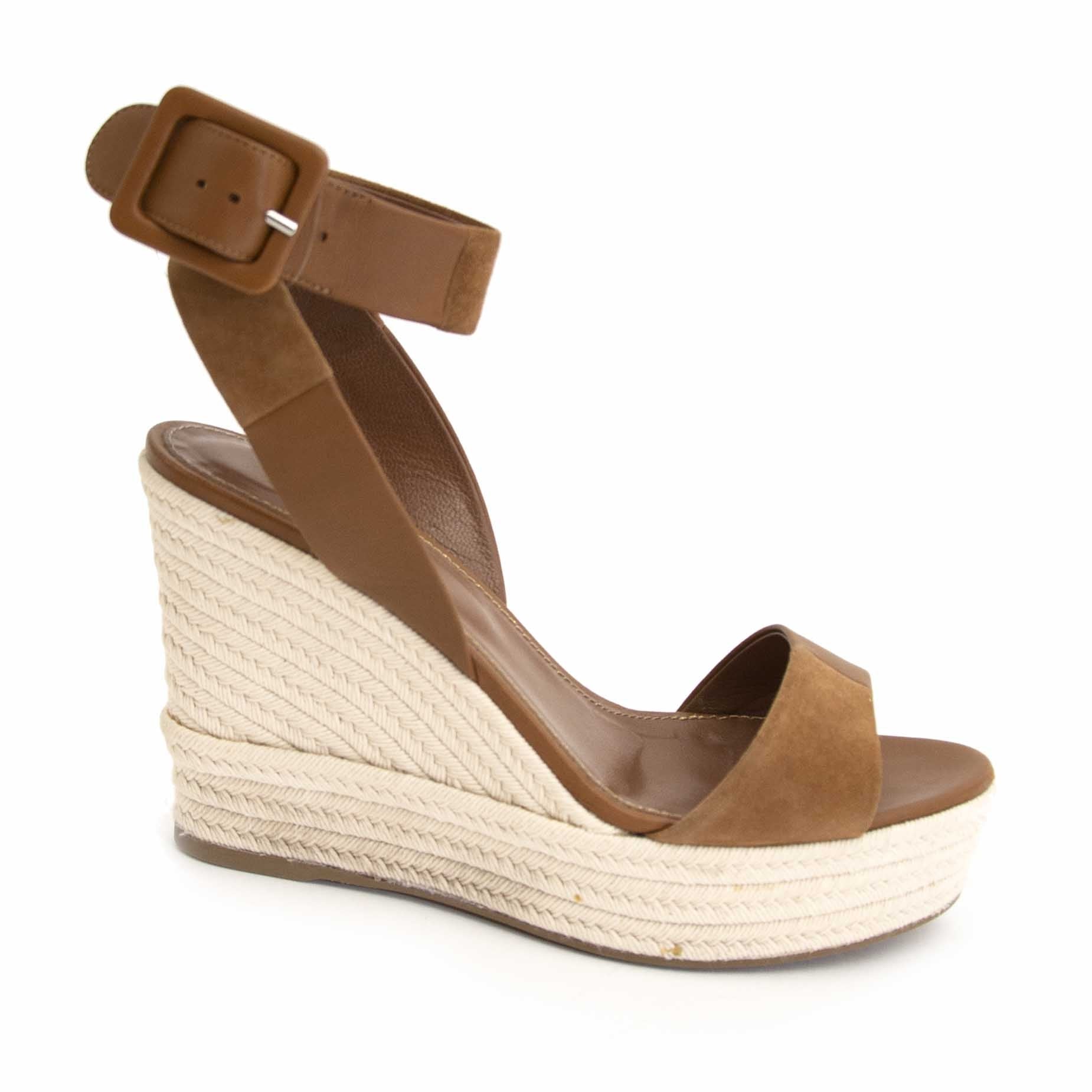 Authentic second hand Sergio Rossi Camel Wedges buy online webshop LabelLOV