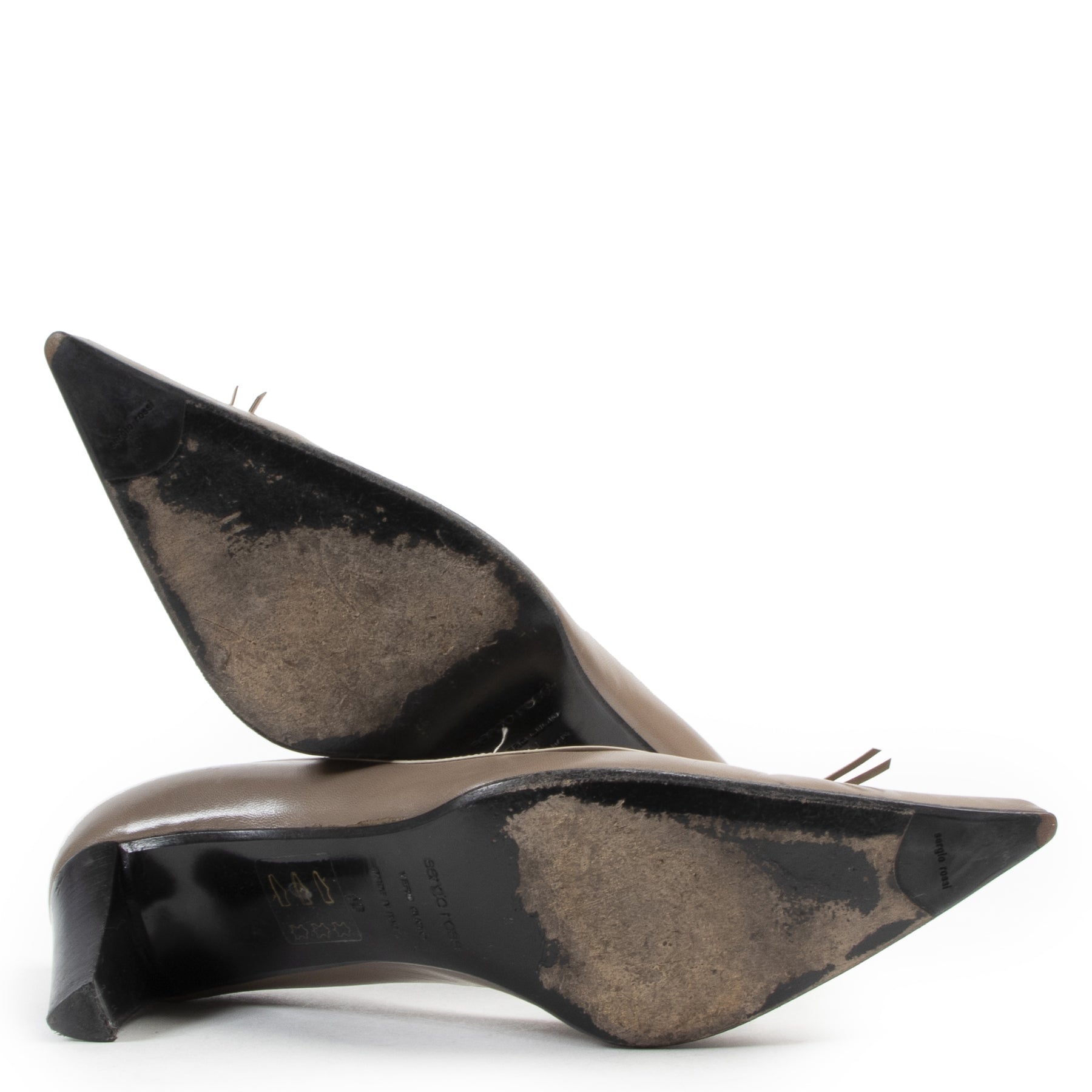 Sergio Rossi Taupe Leather Heels - Size 40