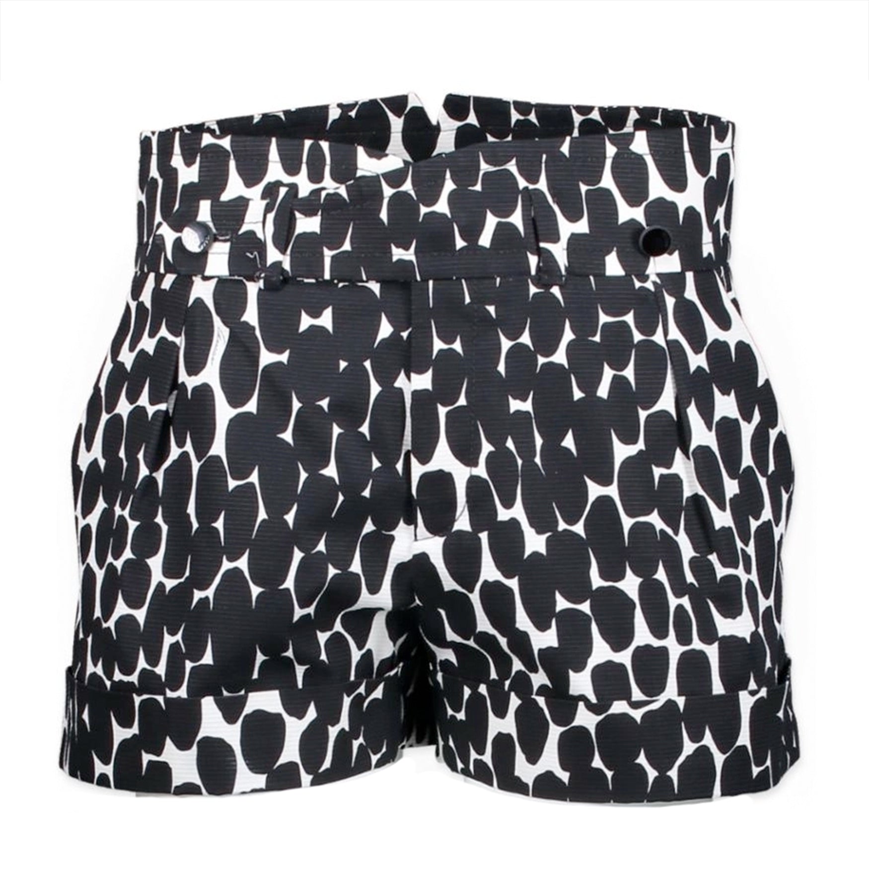 Gucci Black-White Print Short - Size 38