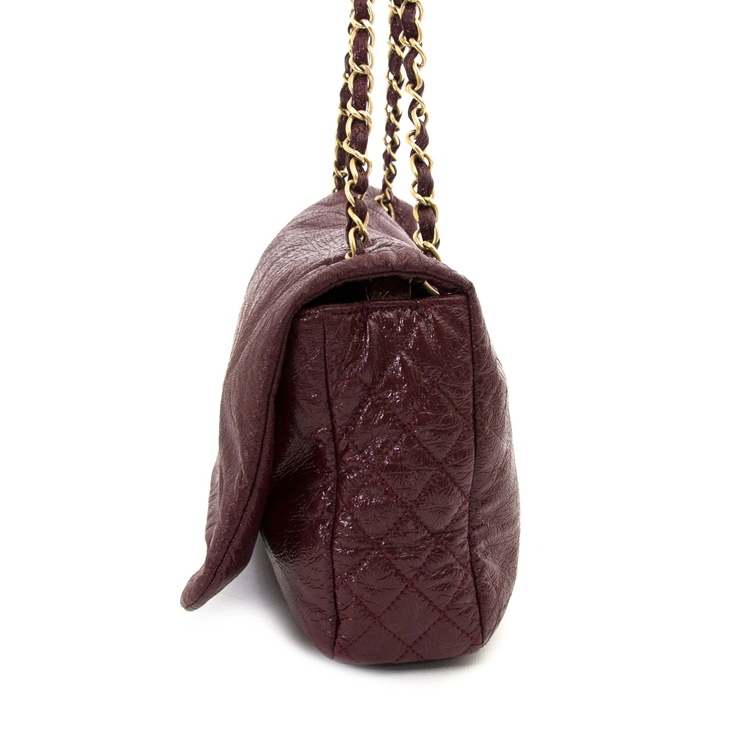 Sac à rabat Chanel Rock en vinyle bordeaux