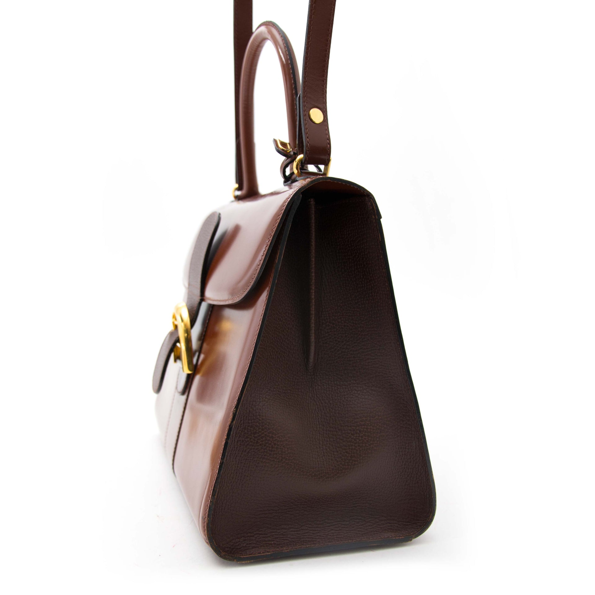 Delvaux Brillant MM Bicolor Dark Brown - Marron + strap