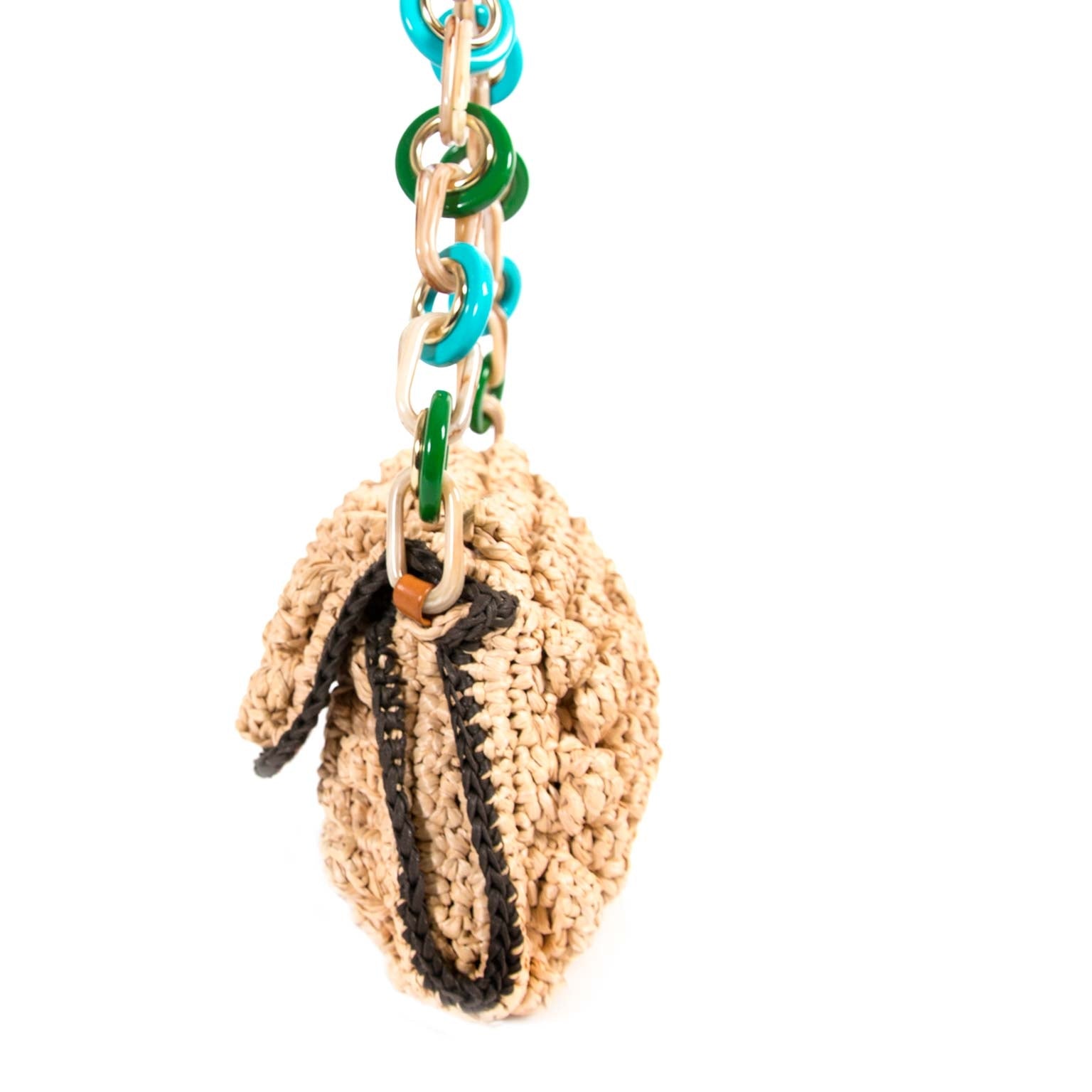 M Missoni Woven Raffia Shoulder Bag