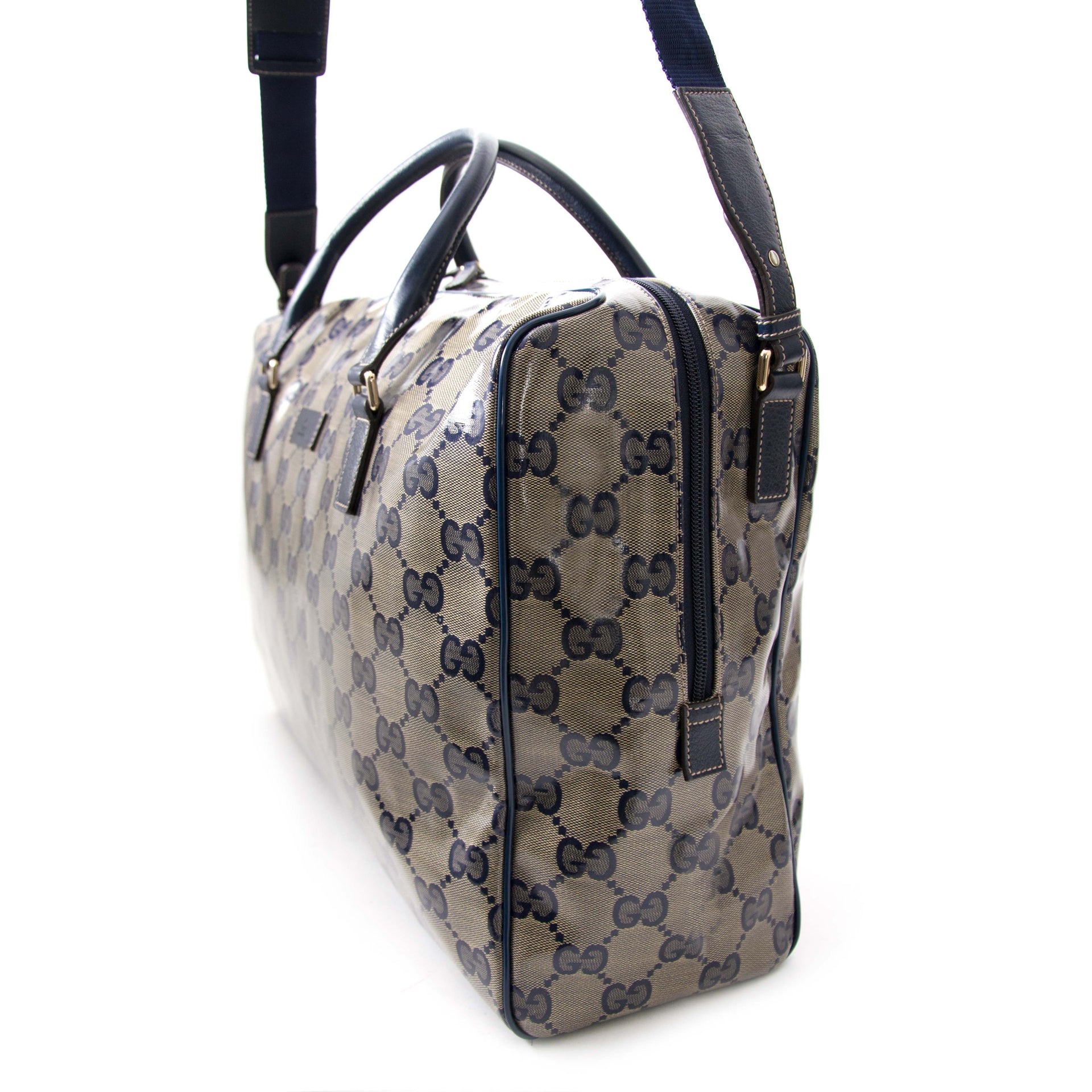 Bent u op zoek naar een authentieke designer Gucci GG Supreme Coated Monogram Canvas Travel Bag?