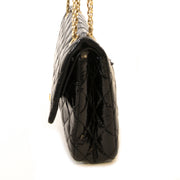 koop veilig online tegen de best prijs Chanel Black Patent 2.55 Reissue