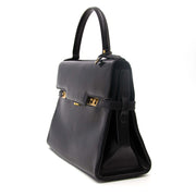acheter en ligne pour le meilleur prix seconde main sac a main Delvaux Tempete GM Black Boxcalf