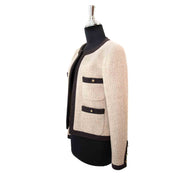 Acheter en ligne pour le meilleur prix Chanel Woolen Beige - Brown Jacket Size 36 chez Labellov.com