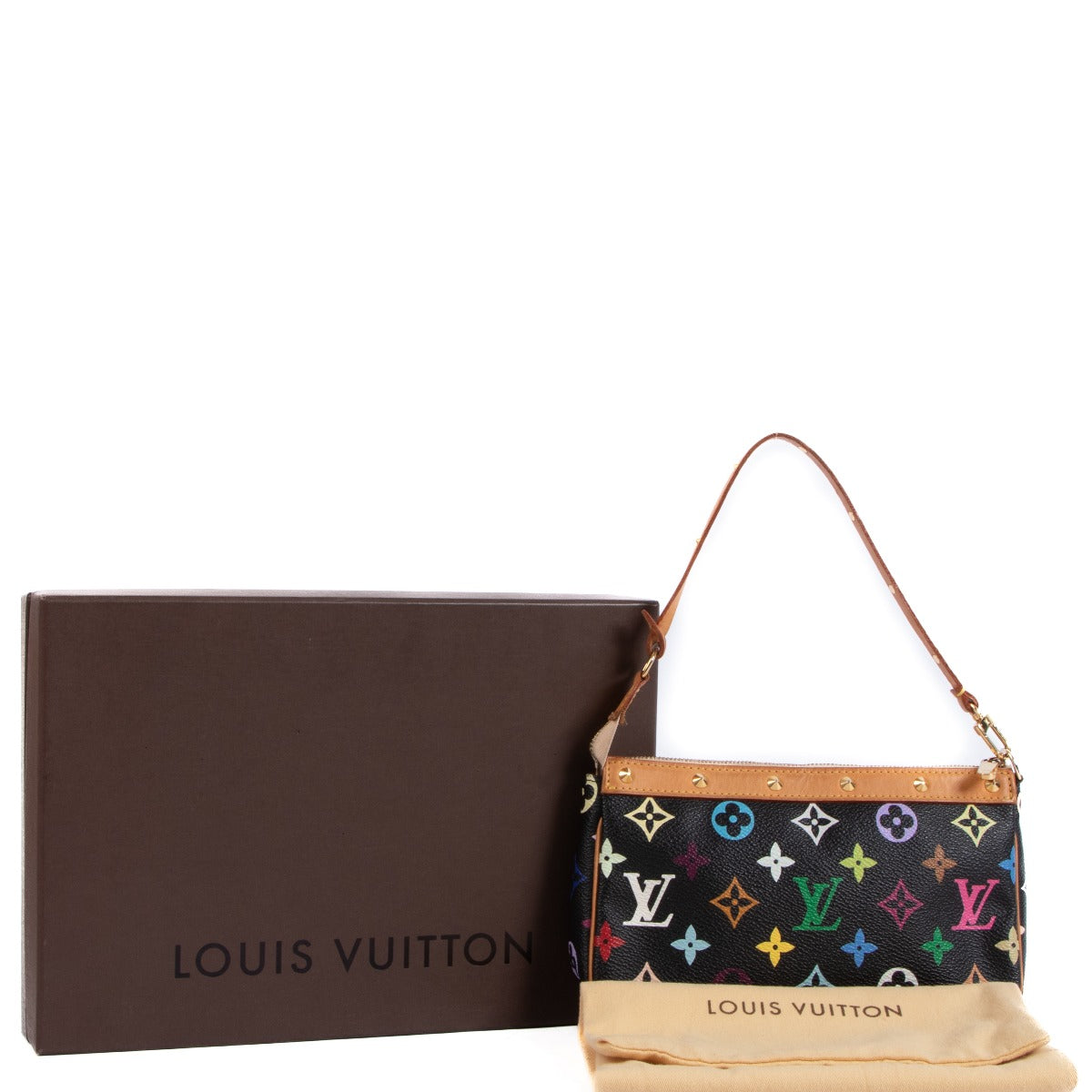 Louis Vuitton x Takashi Murakami Pochette Black Monogram Multicolore