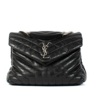 Saint Laurent Black Quilted Leather Medium Loulou Bag