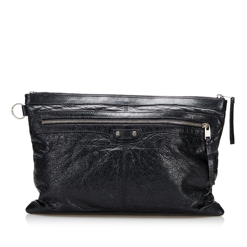 Balenciaga Black Arena Large Clip Clutch