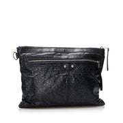 Balenciaga Black Arena Large Clip Clutch