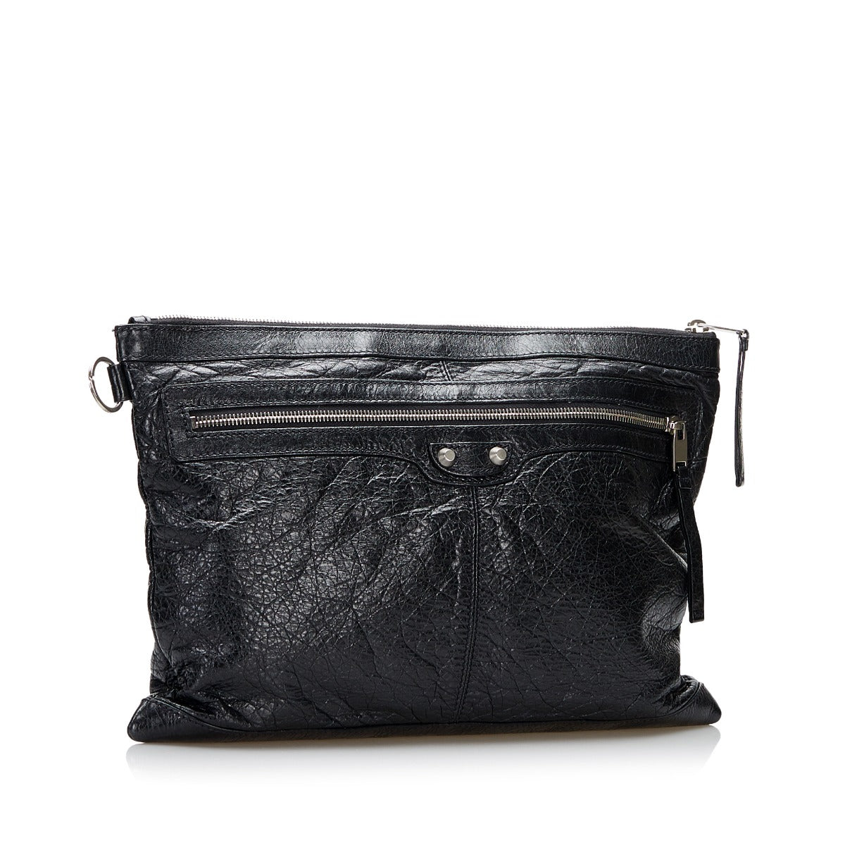 Balenciaga Black Arena Large Clip Clutch