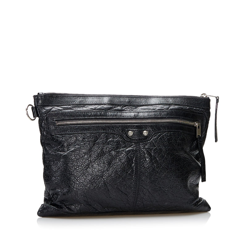 Balenciaga Black Arena Large Clip Clutch