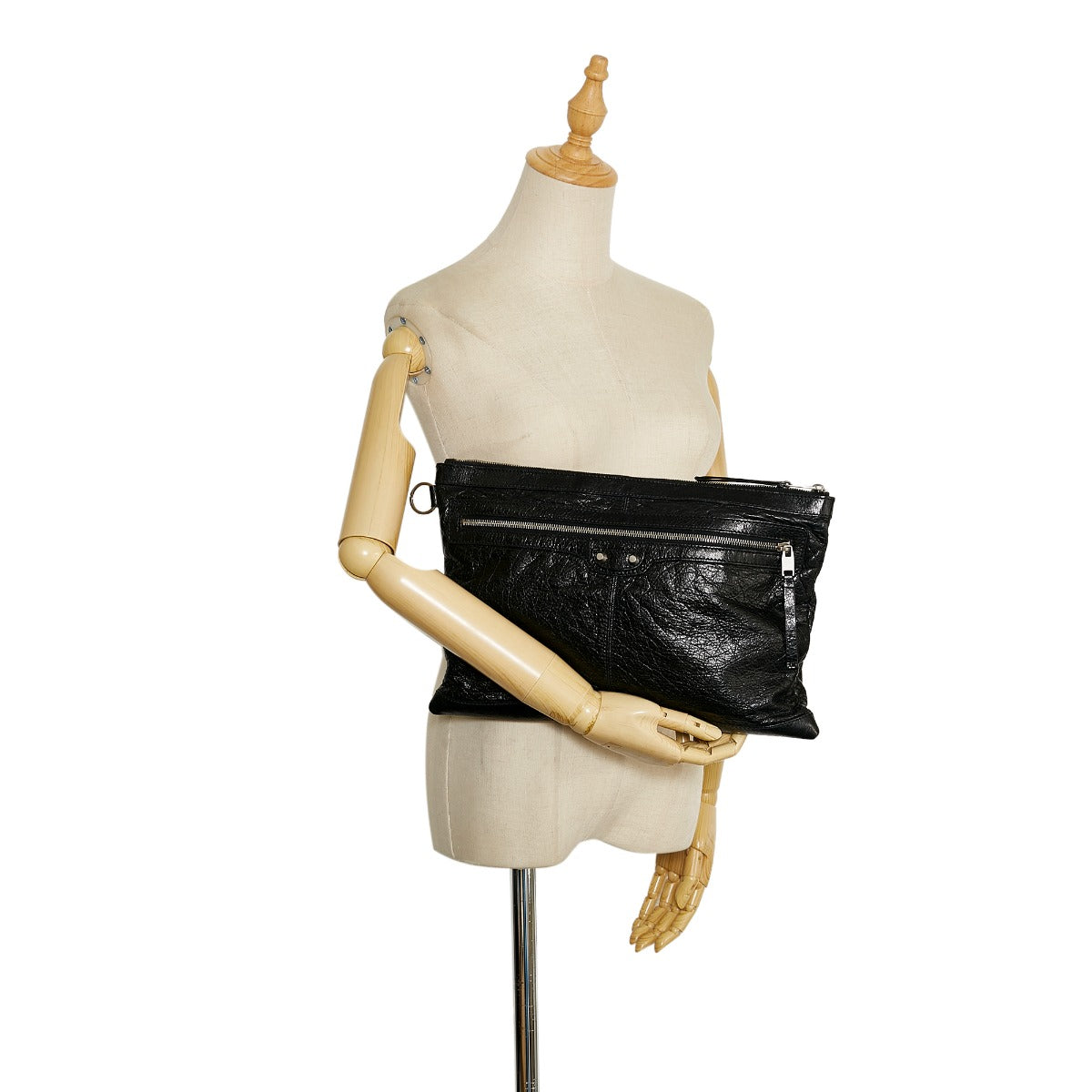 Balenciaga Zwarte Arena Grote Clip Clutch