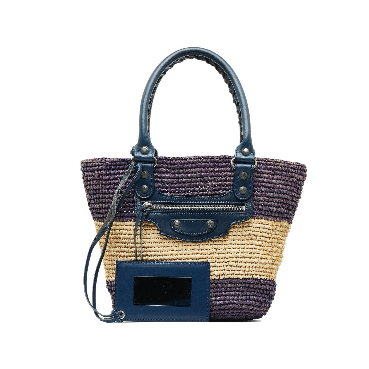 Shop 100% authentic secondhand Balenciaga Purple Striped Raffia Panier Top Handle Bag on Labellov.com