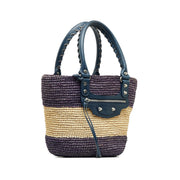Shop 100% authentic secondhand Balenciaga Purple Striped Raffia Panier Top Handle Bag on Labellov.com