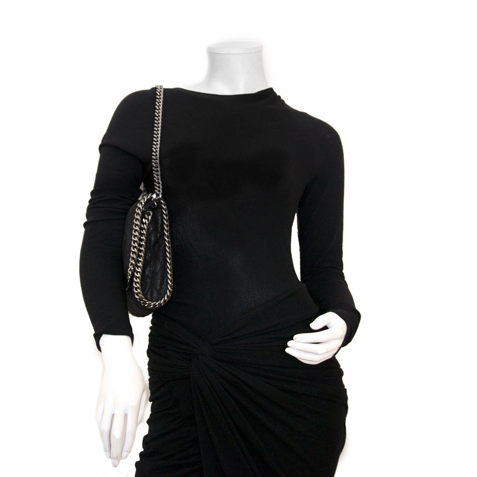Stella McCartney Black 'Falabella' Quilted Chain Bag