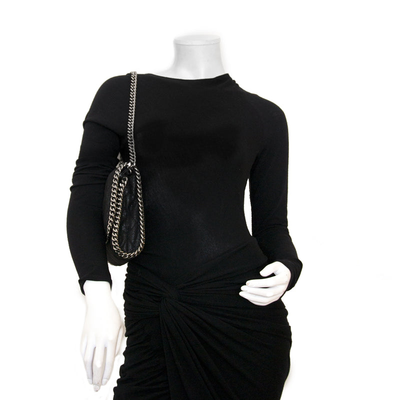 Stella McCartney Black 'Falabella' Quilted Chain Bag
