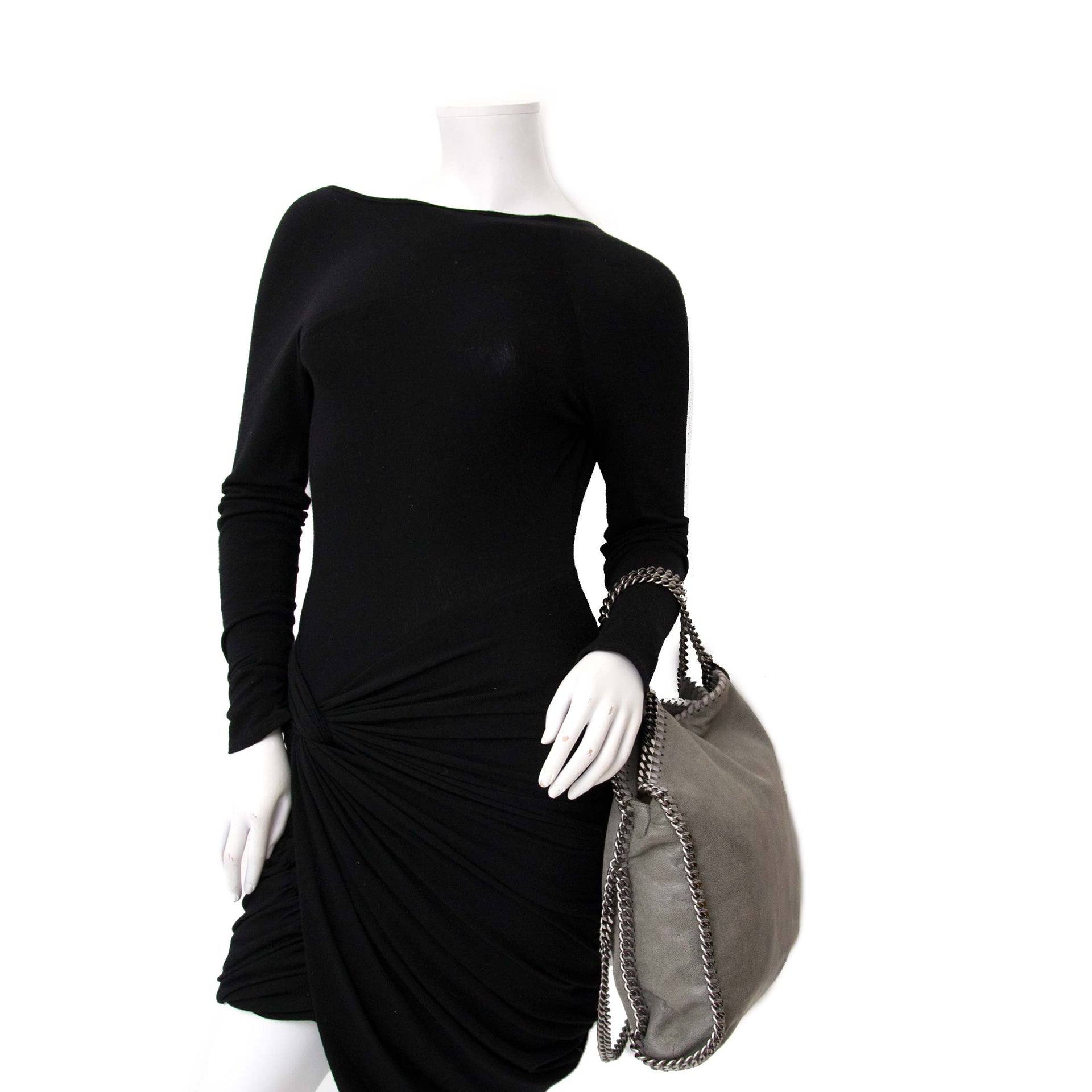 Stella McCartney Grey Falabella Fold-Over Bag for sale online in Antwerp