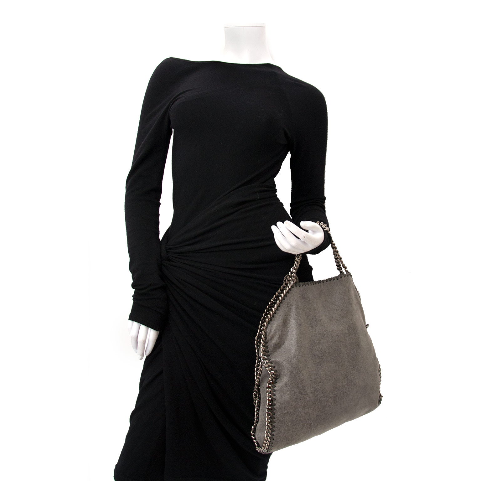 acheter en ligne pour le meilleur prix sac a main Stella McCartney Grey Falabella Shaggy Deer Fold Over Tote