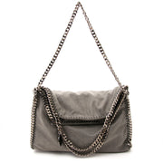 2dehands 100% authenetieke merk handtassen Stella McCartney Grey Falabella Shaggy Deer Fold Over Tote