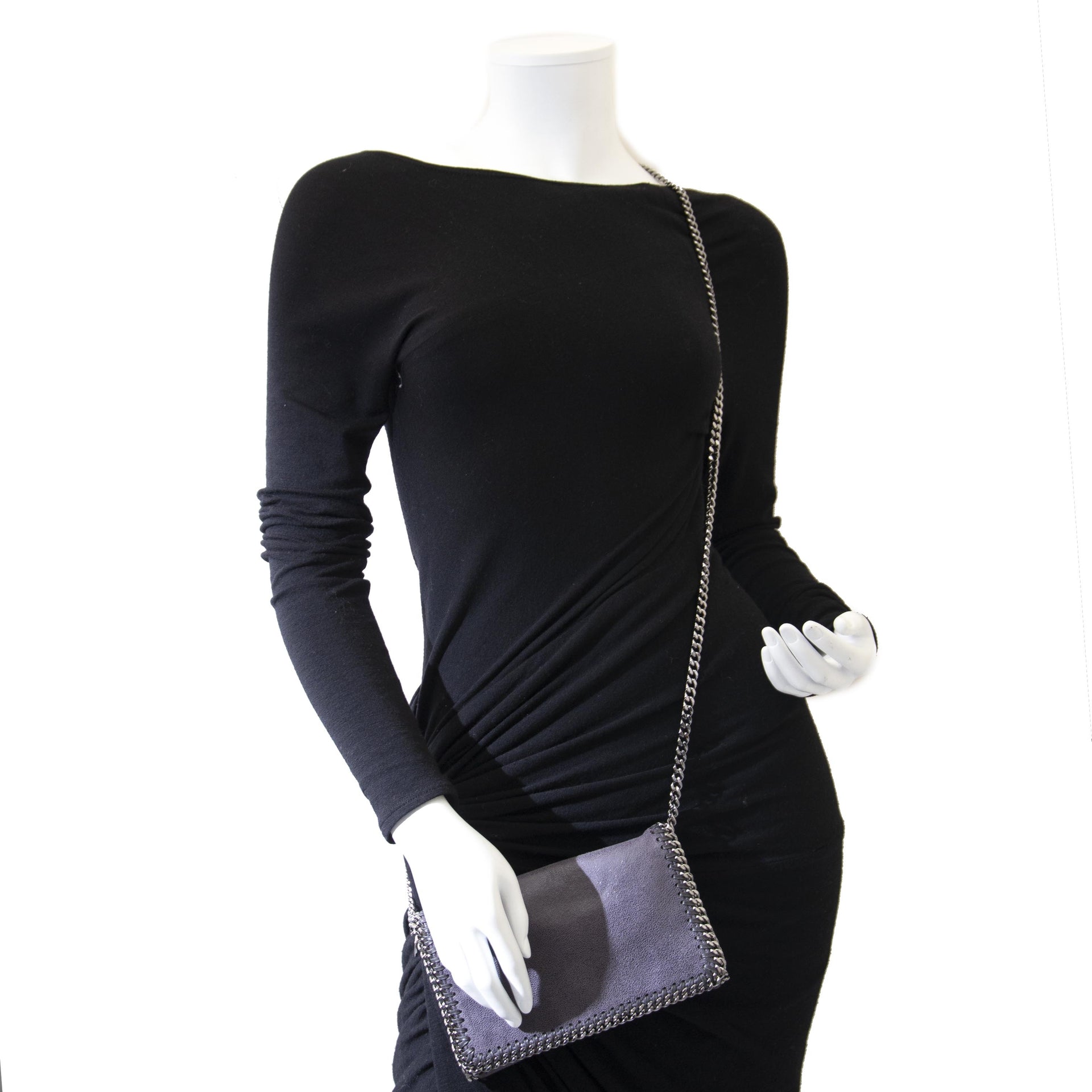 Authentic second hand vintage brand new Stella McCartney Grey Falabella Cross Body Bag buy online webshop LabelLOV