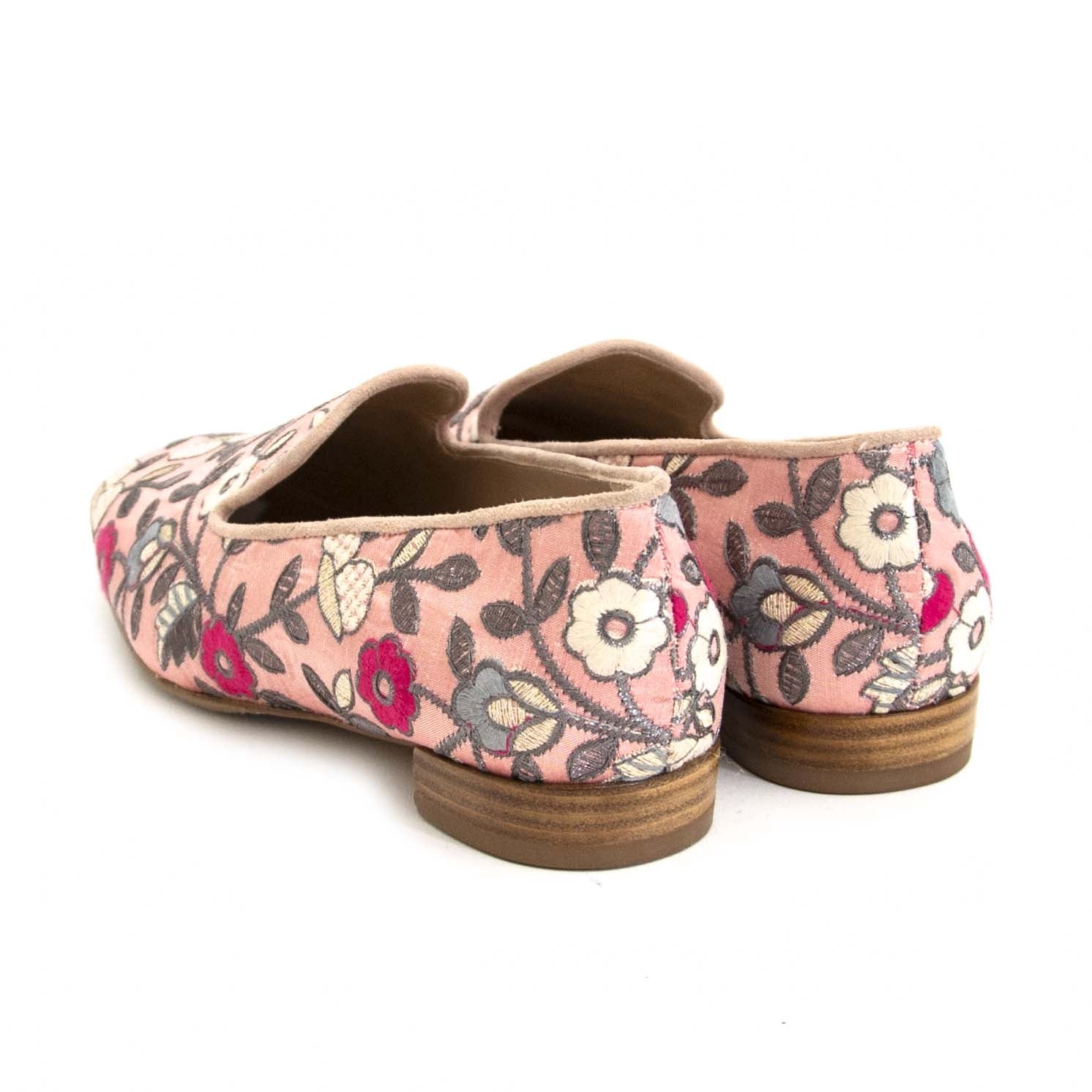 Stuart Weitzman Pink Flower Loafers