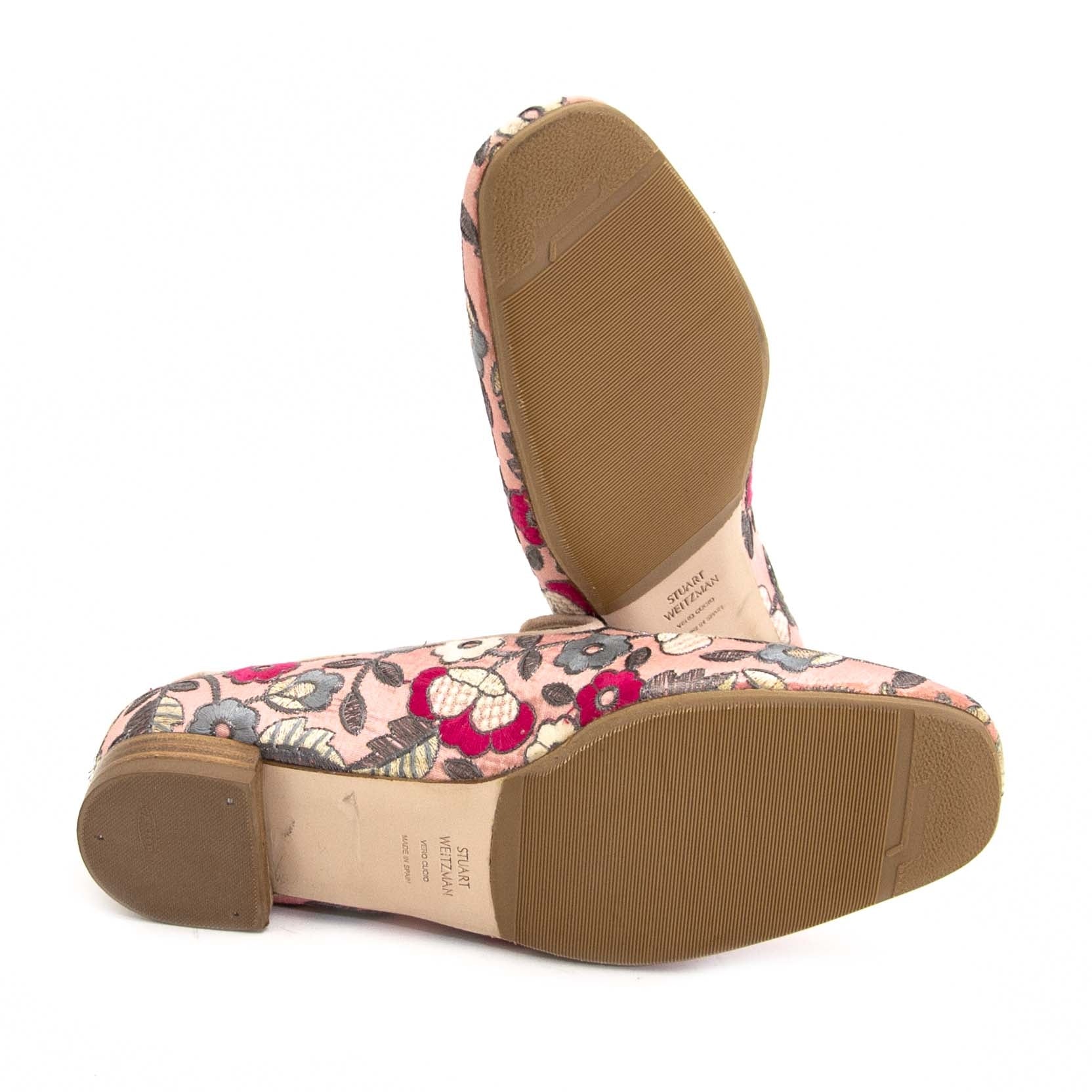 Stuart Weitzman Pink Flower Loafers