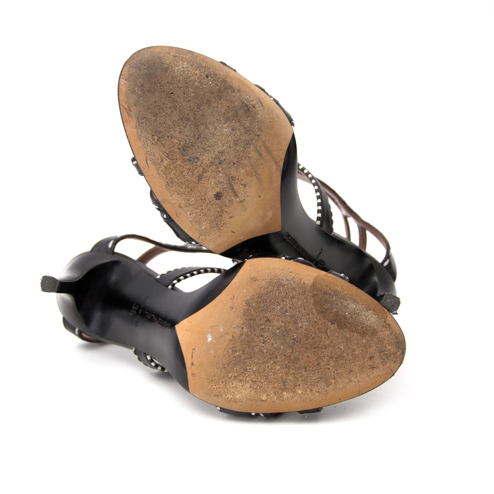 Tabitha Simmons Black Leather Sandals - size 36