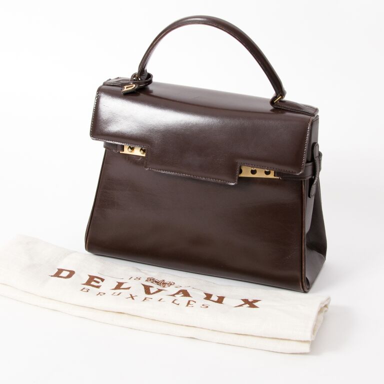 Delvaux Chocolate Brown Tempête luxe tassen juiste prijs veilig online shoppen LabelLOV