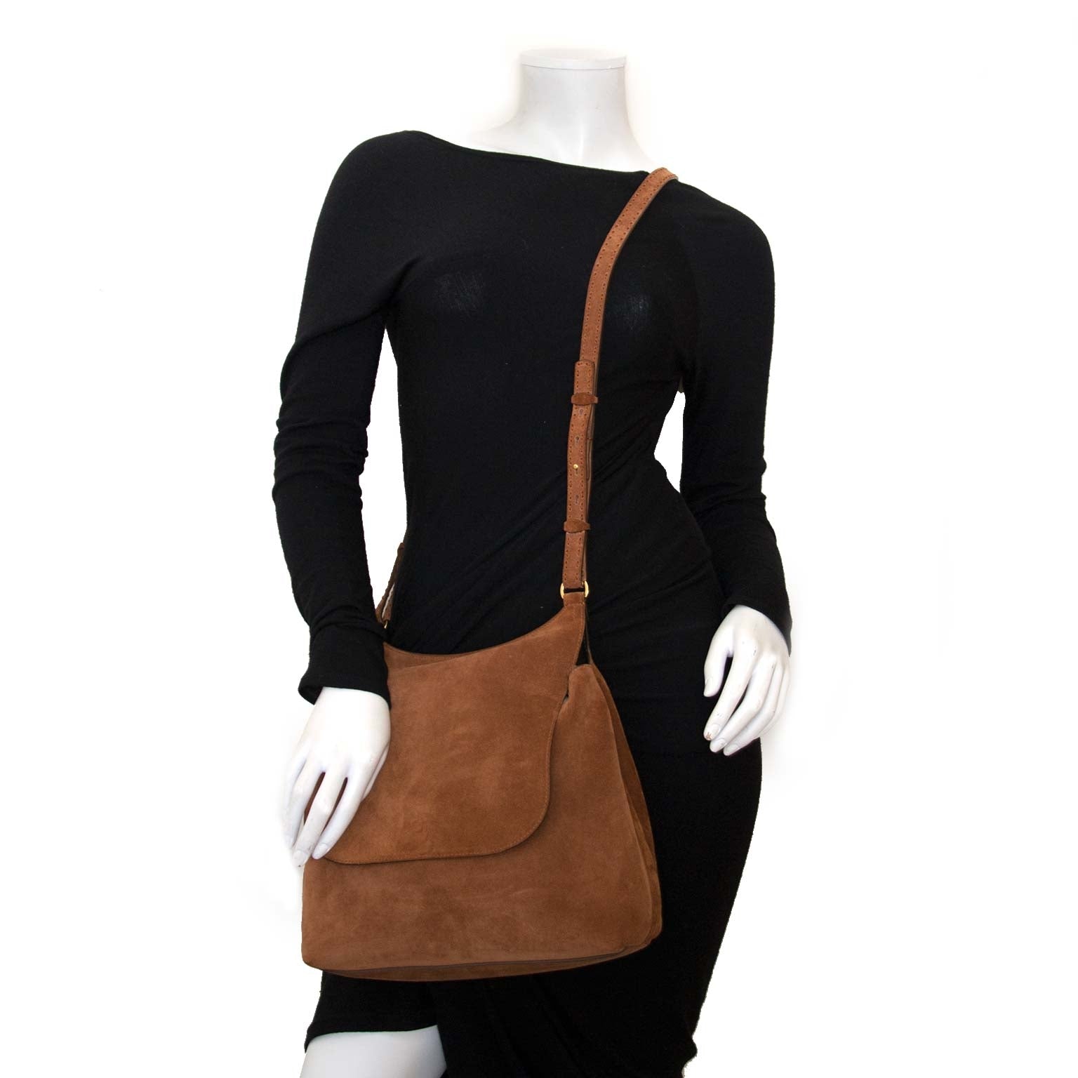 the row sideby suede shoulder bag now for sale at labellov vintage fashion webshop belgium