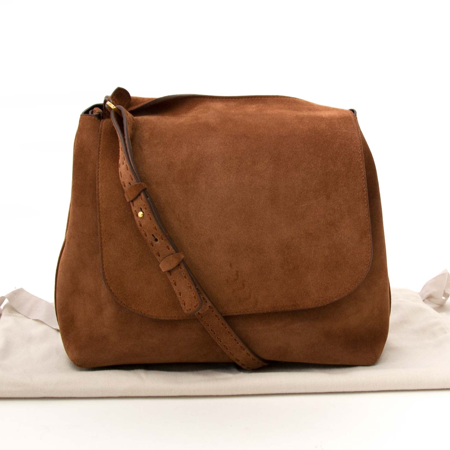 the row sideby suede shoulder bag now for sale at labellov vintage fashion webshop belgium