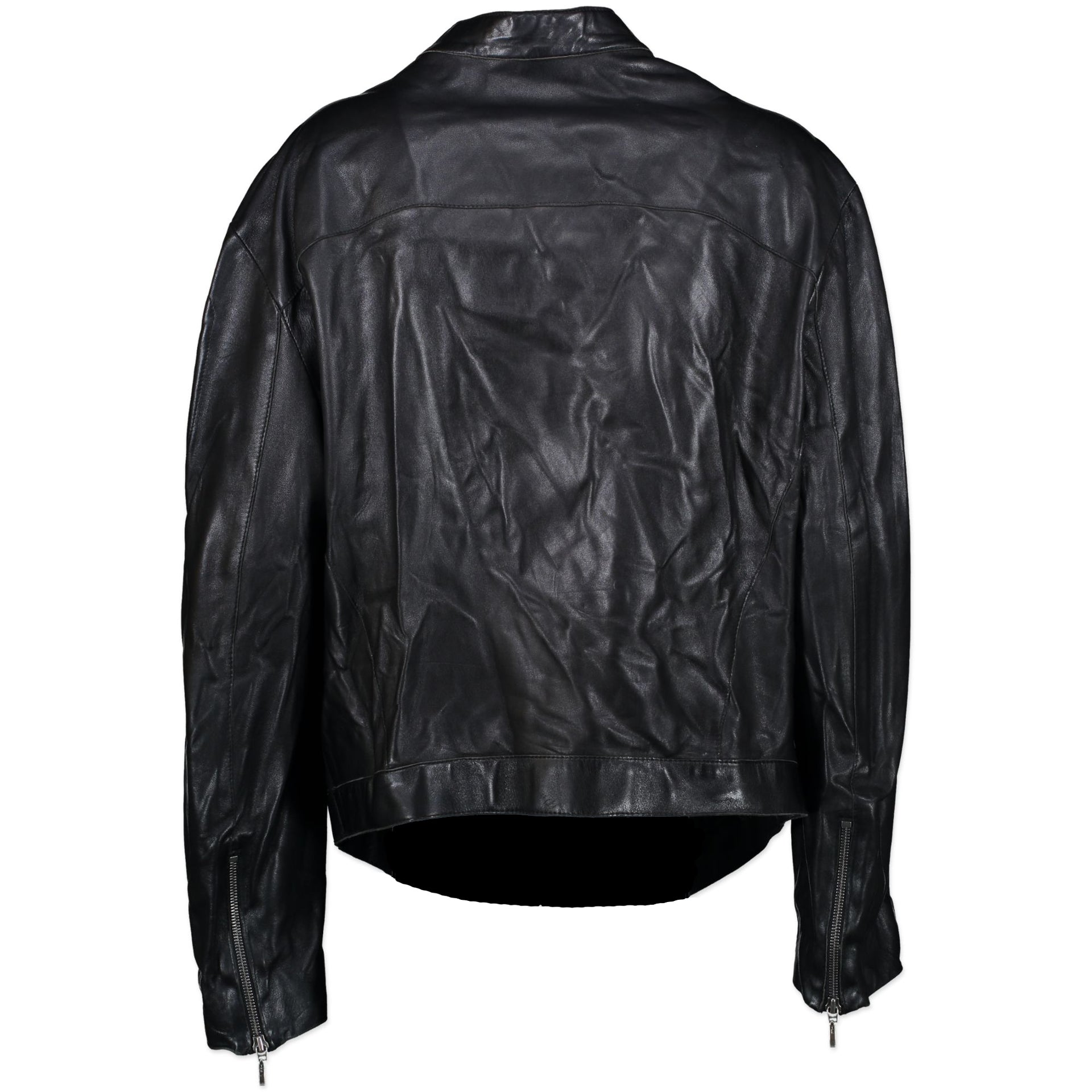 Thierry Mugler Black Leather Jacket - SIZE TU. Koop tweedehands Thierry Mugler online bij LabelLOV
