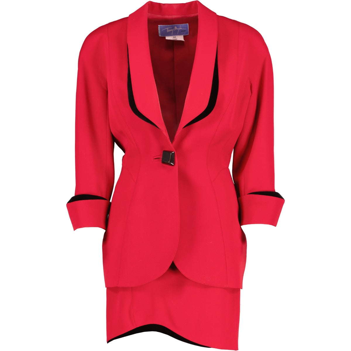 buy and sell authentic vintage Thierry Mugler Vintage Red Skirt Suit Set at Labellov for the best price