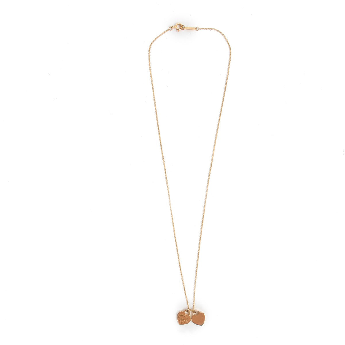 Tiffany & Co Mini Double Heart Tag Pendant Yellow Gold