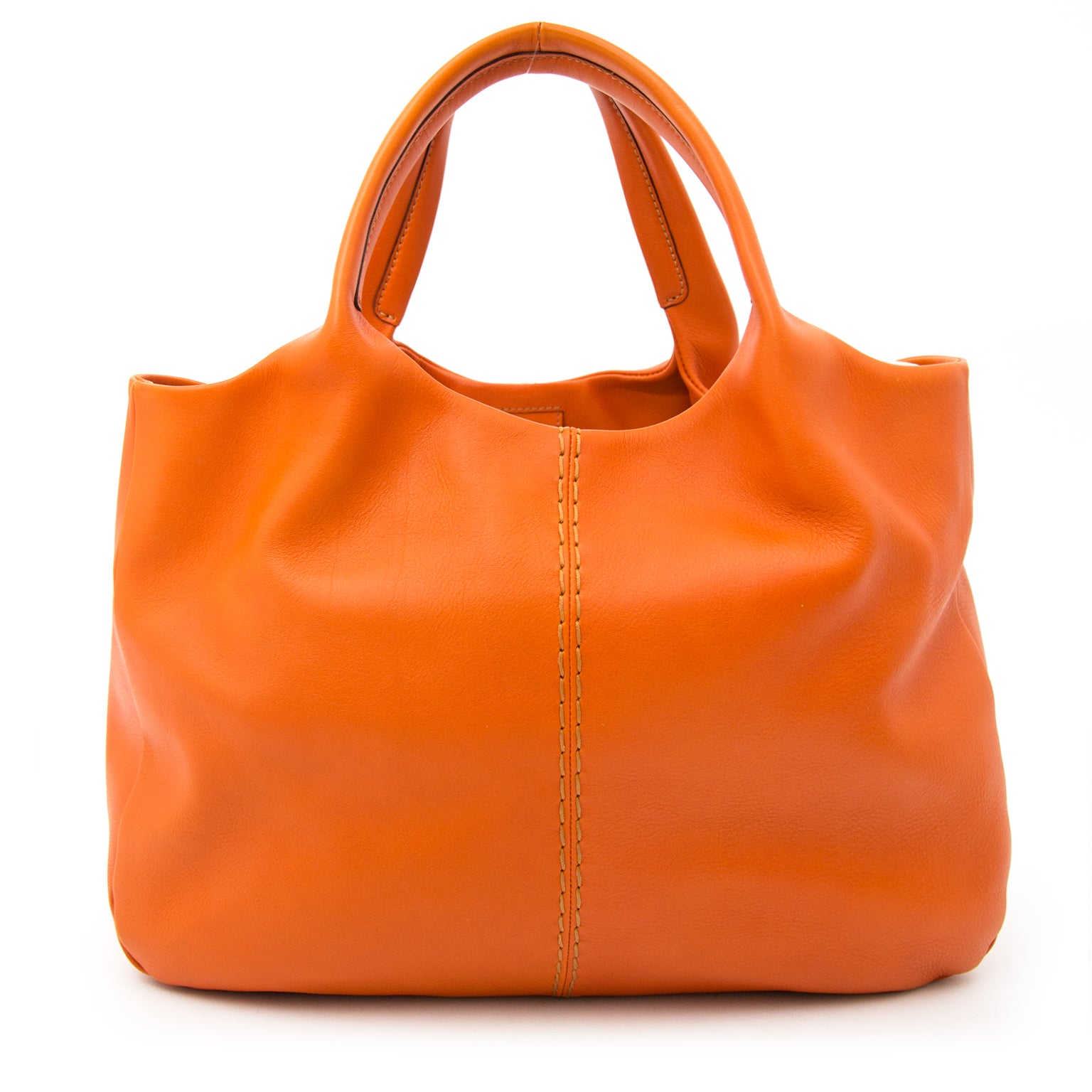 Koop een tweedehands Tod's 24h Shopping Media Orange Leather Tote online