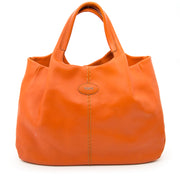 Koop een authentieke Tod's 24h Shopping Media Orange Leather Tote online bij labellov