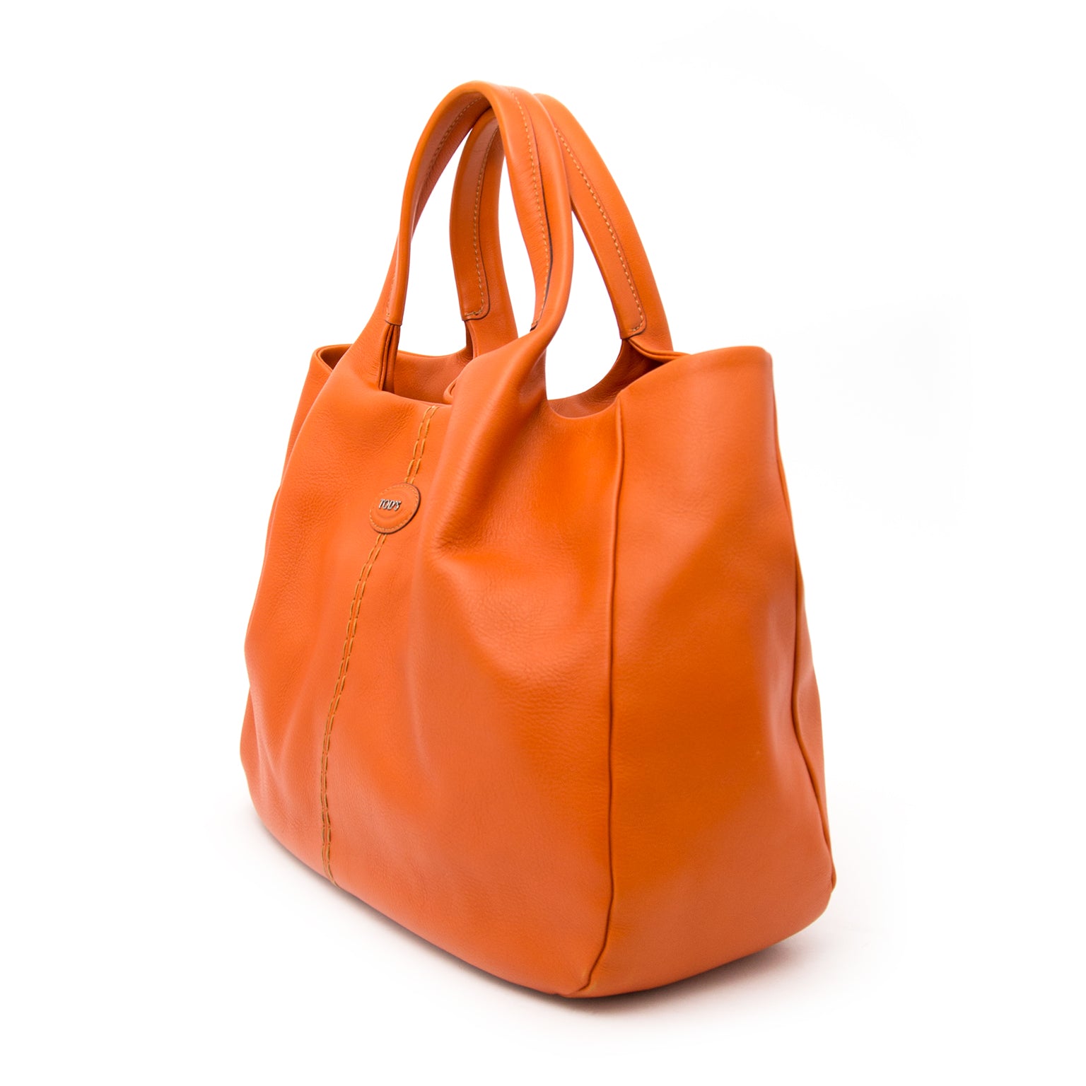 acheter un Tod's 24h Shopping Media Orange Leather Tote en ligne