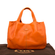 Buy a secondhand Tod's 24h Shopping Media Orange Leather Tote online