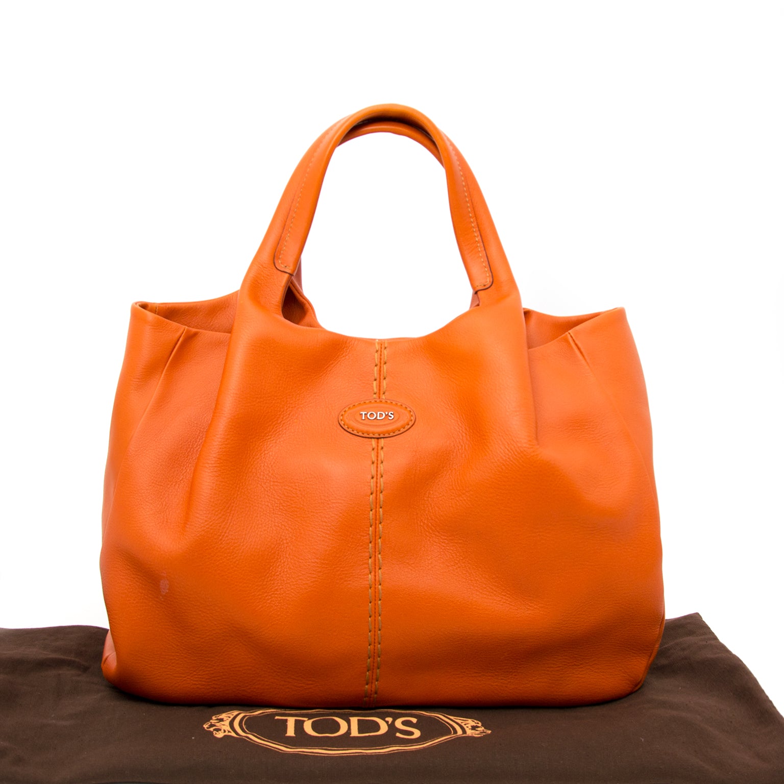 Buy a secondhand Tod's 24h Shopping Media Orange Leather Tote online