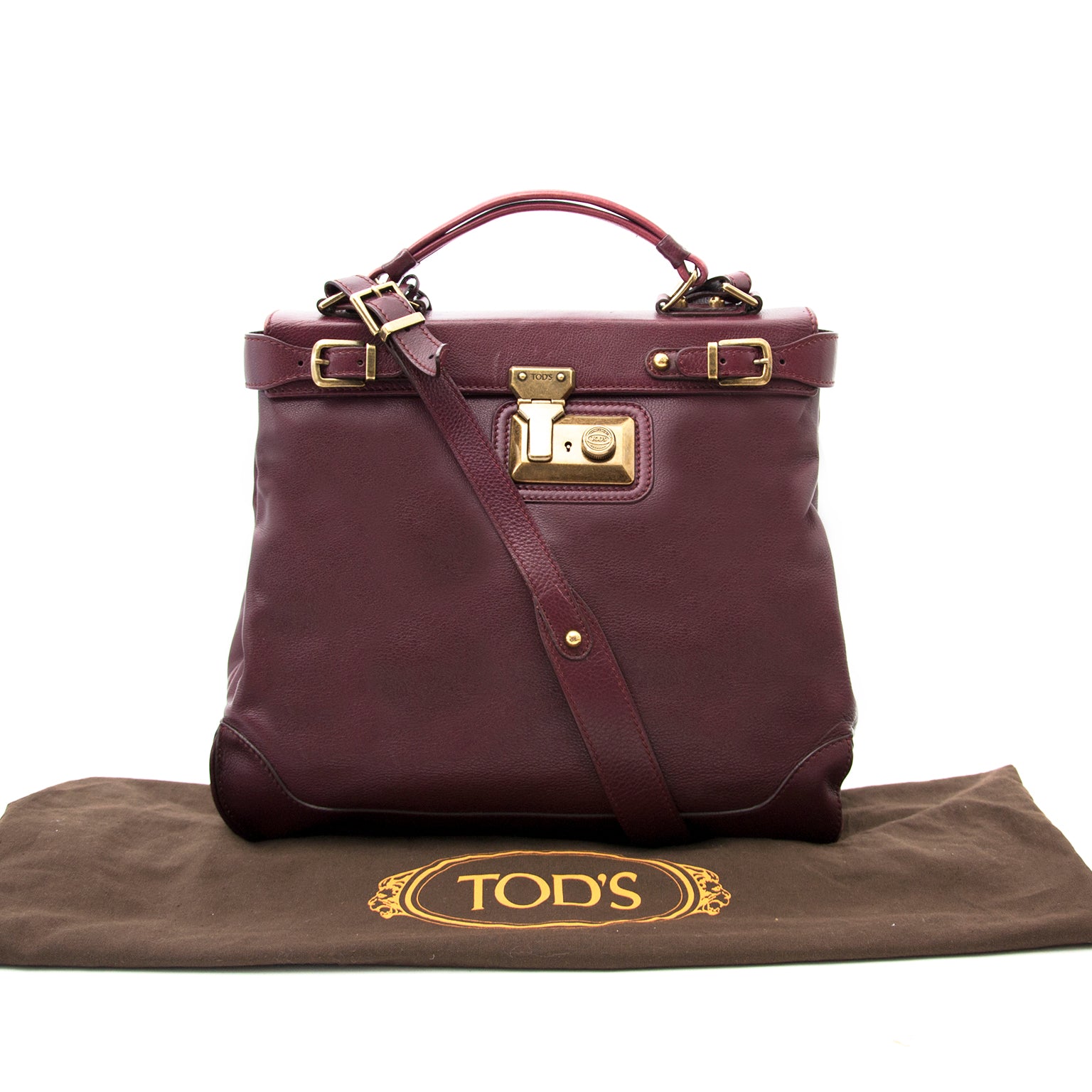 Acheter en ligne chez Labellov.com Tod's Bordeaux Leather Satchel Bag