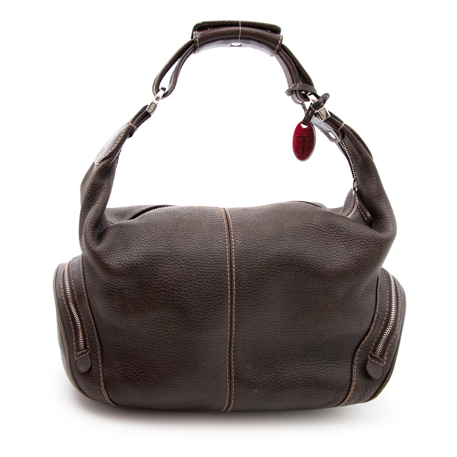 Buy an authentic Tod's Chocolate Shoulder Bag online