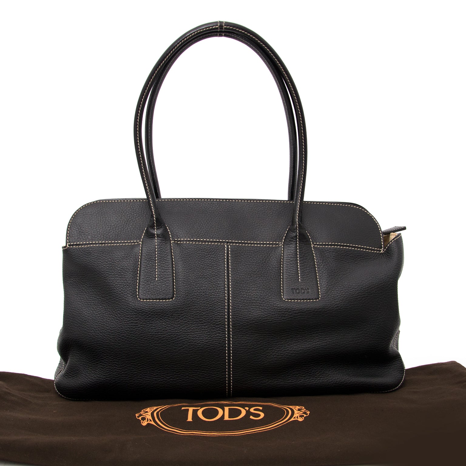 Tod's Black Pebbled Leather Shoulder Bag