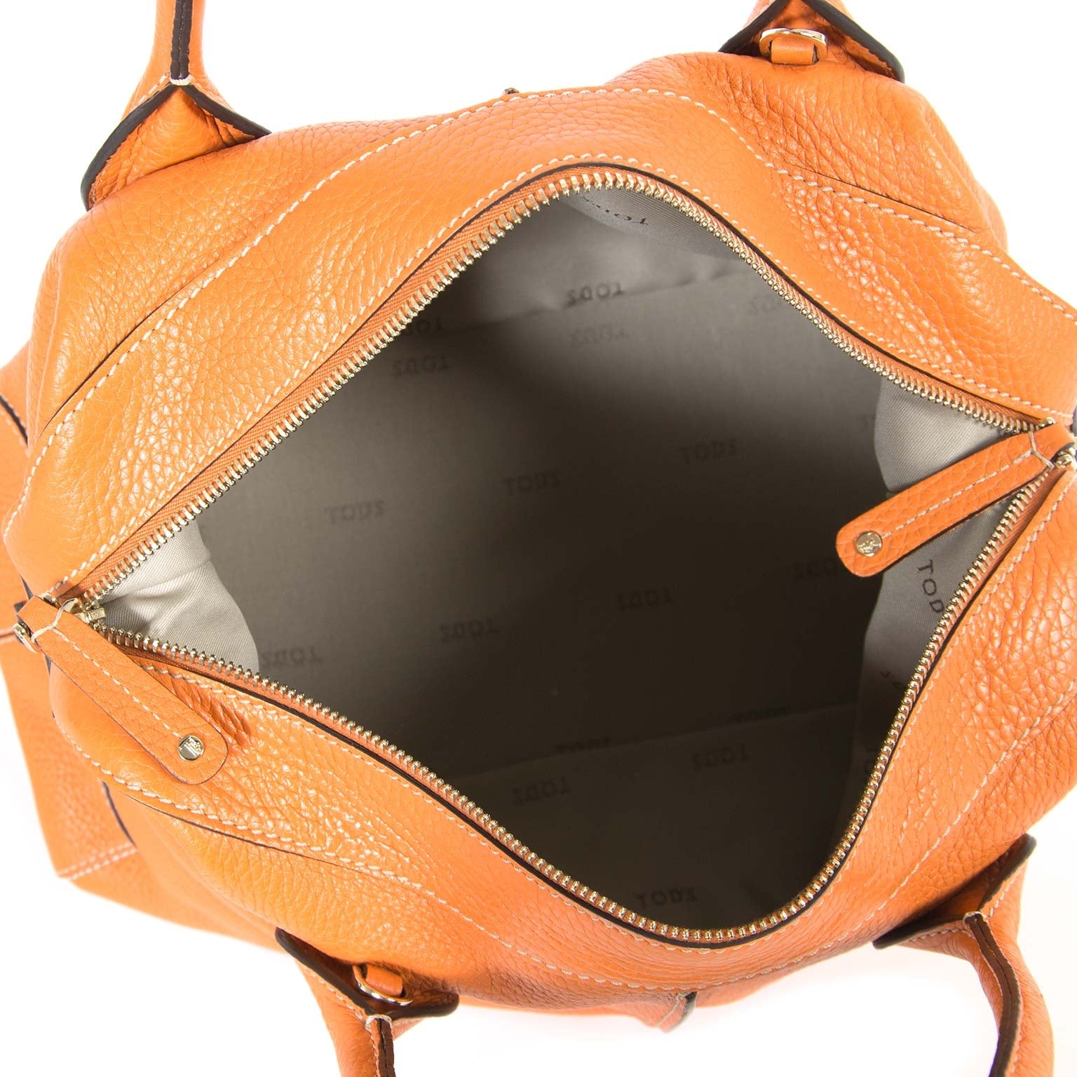 Tod's D-Styling Convertible Bauletto Orange Leather Bag now for sale at labellov vintage fashion webshop belgium