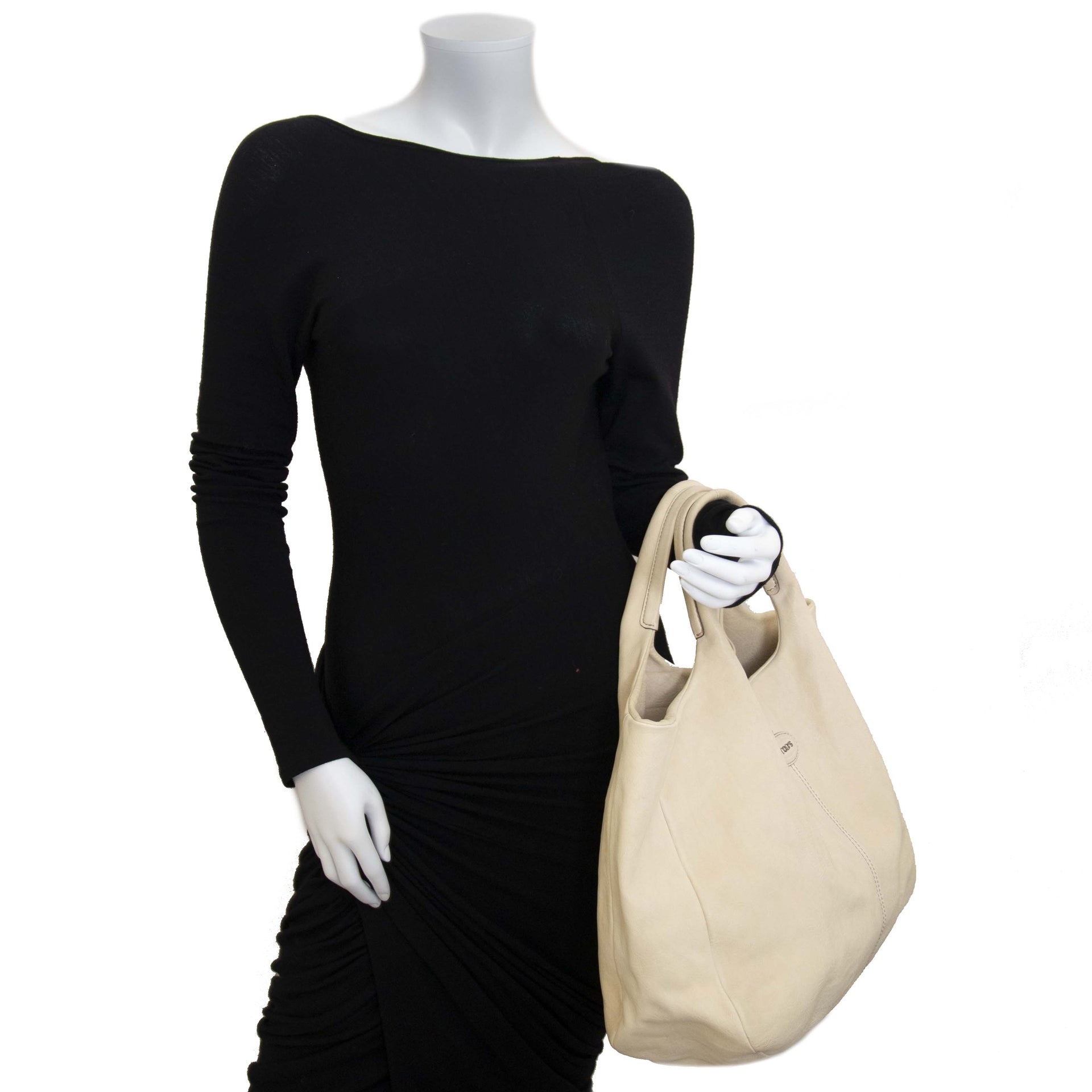 Tod's White Leather Tote Bag now for sale at labellov vintage fashion webshop belgium