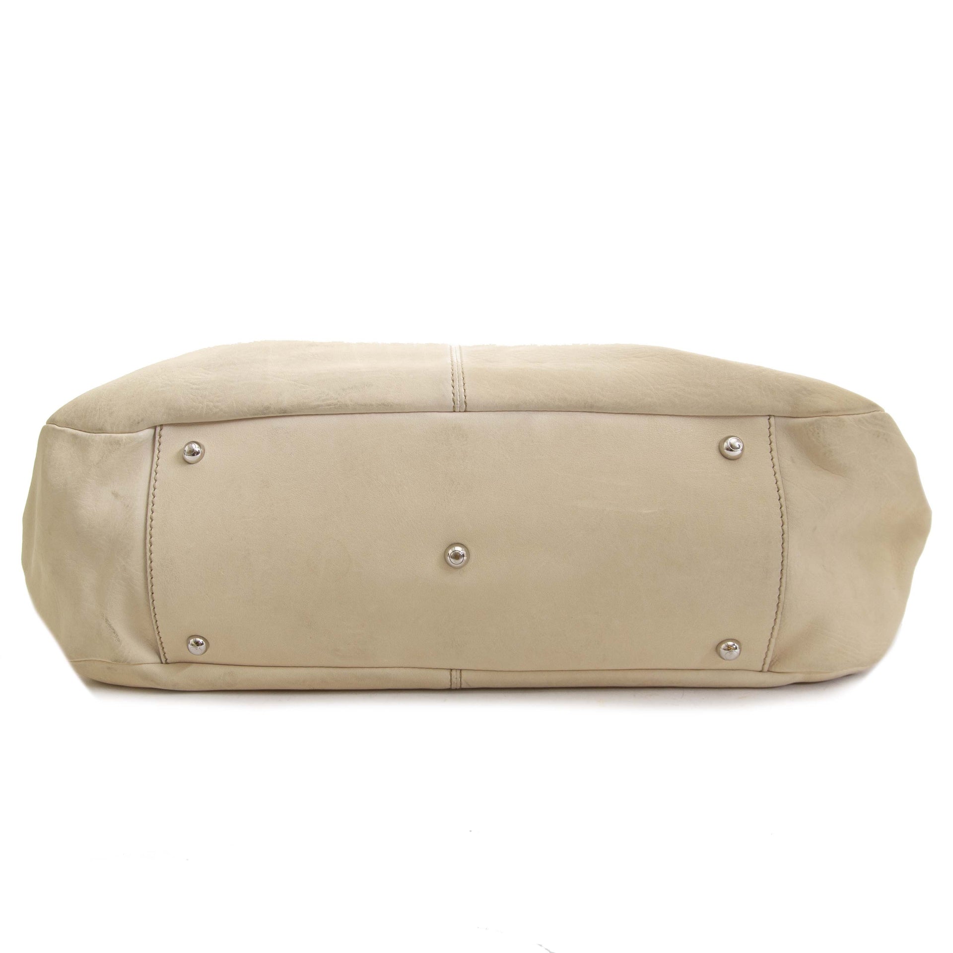 Tod's White Leather Tote Bag now for sale at labellov vintage fashion webshop belgium