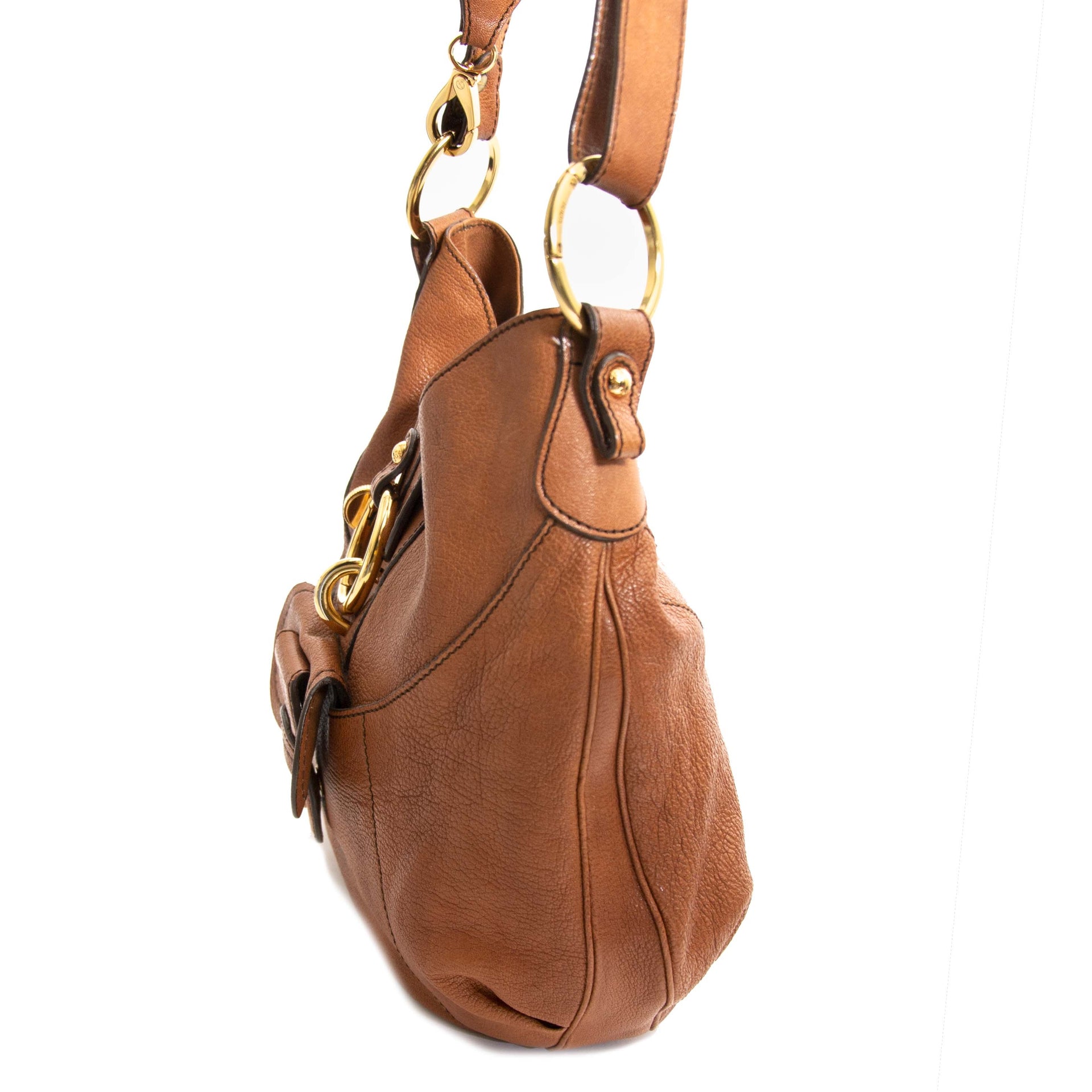 tod's cognac peggy hobo sac à vendre à labellov vintage webshop de mode belgique