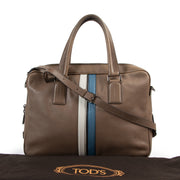 Tod's Taupe Stripe Briefcase for the best price at labellov