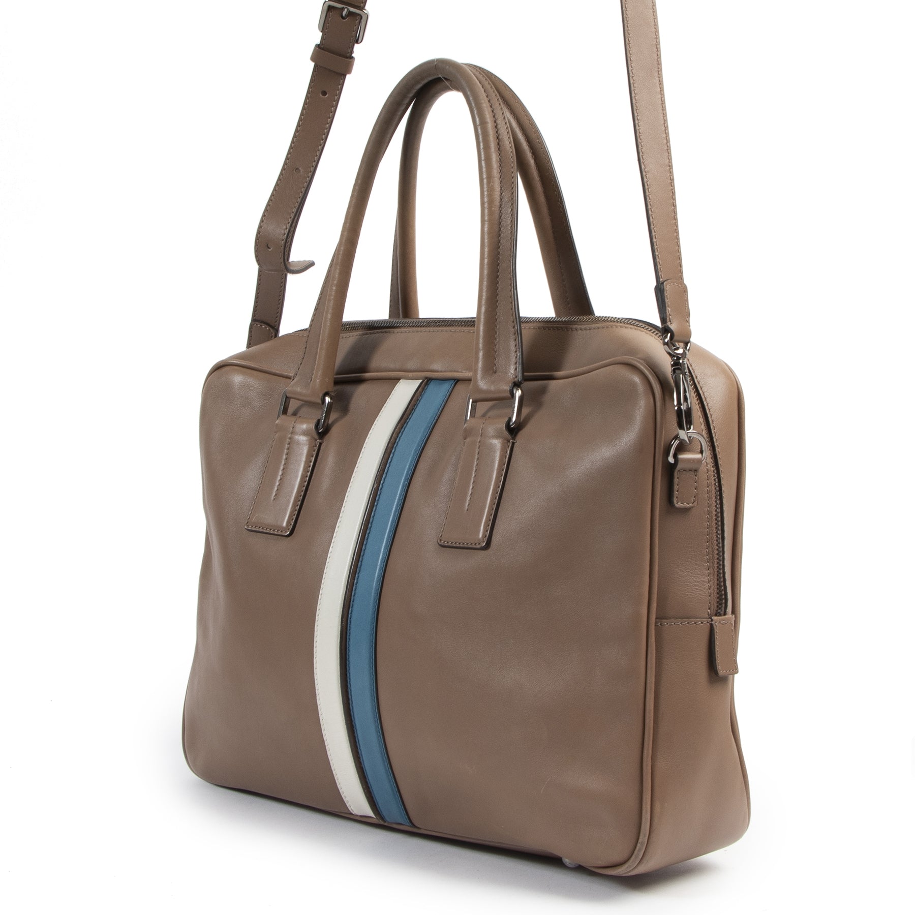 Tod's Taupe Stripe Briefcase te koop aan de beste prijs